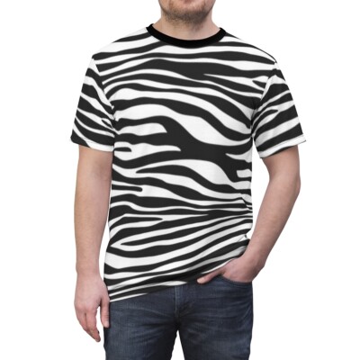 Zebra Stripe T-shirt Black & White Zebra Stripe TShirt Animal