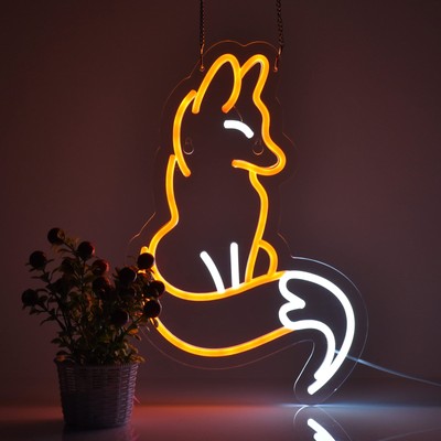 Neon Sign for Wall Décor Fox Signs with Dimmable Switch LED Neon Signs Bedroo...