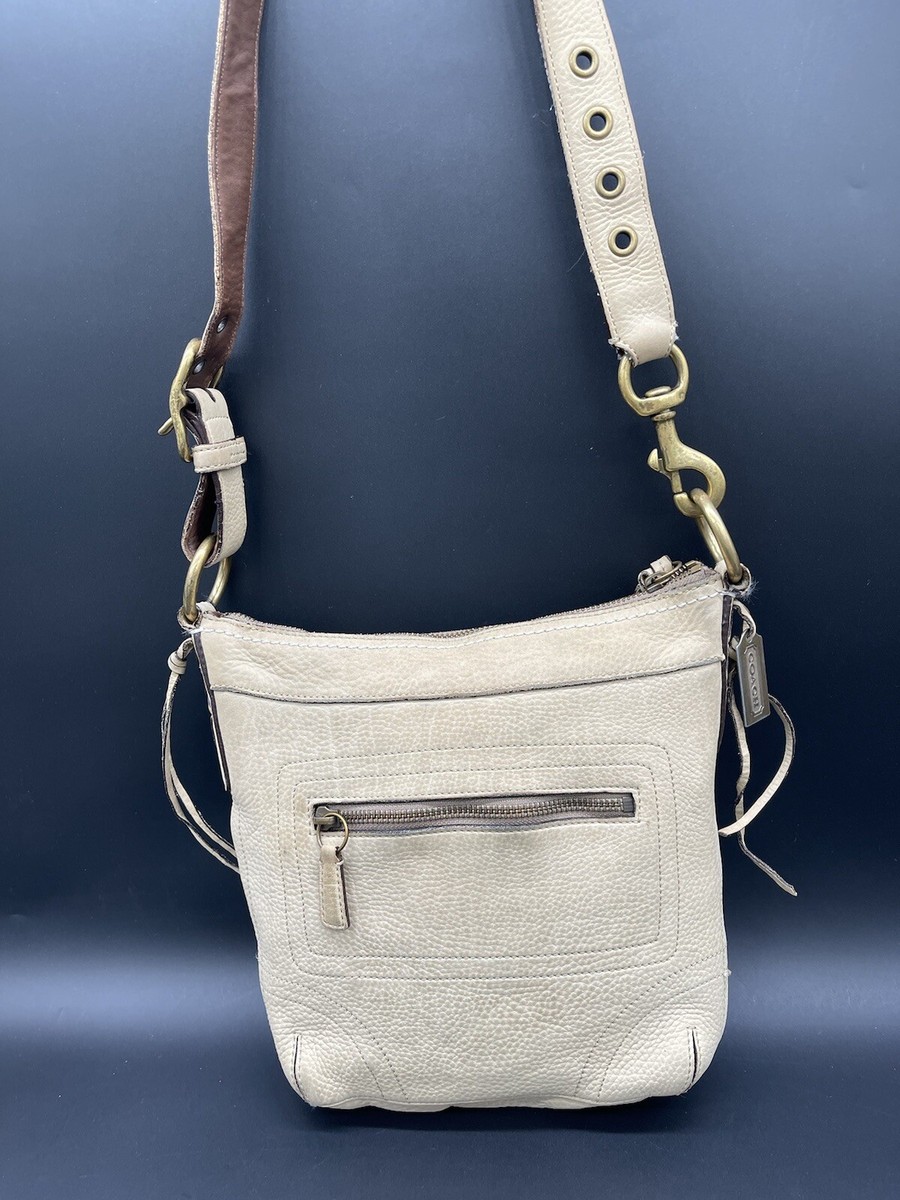 Coach Legacy Leather Crossbody Beige Taupe Distressed Boho 10715