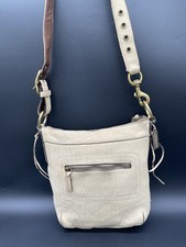 Coach Legacy Leather Crossbody Beige Taupe Distressed Boho 10715 Tassle Bag