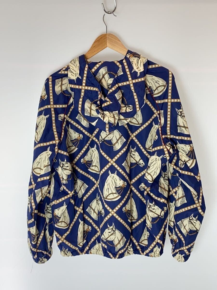 GUCCI ノーカラージャケット 44 本革 青 GUCCI ノーカラージャケット 44 本革 青 GUCCI ノーカラー