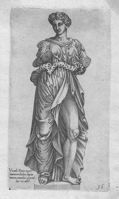 Cavalieri Vestal Virgin Vestalin statue Ancient mythology Radierung etching 1585
