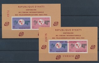 LT01917 Haiti UIT centenary sheets MNH