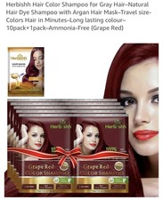 Hair Color Shampoo for Gray Hair Natural Hair Dye Shampoo 10 pack Grape/Red
