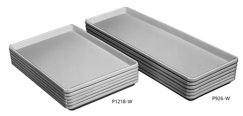 Channel Manufacturing 12.5" x 18" White Plastic Bakery Display Tray - 1 Doz