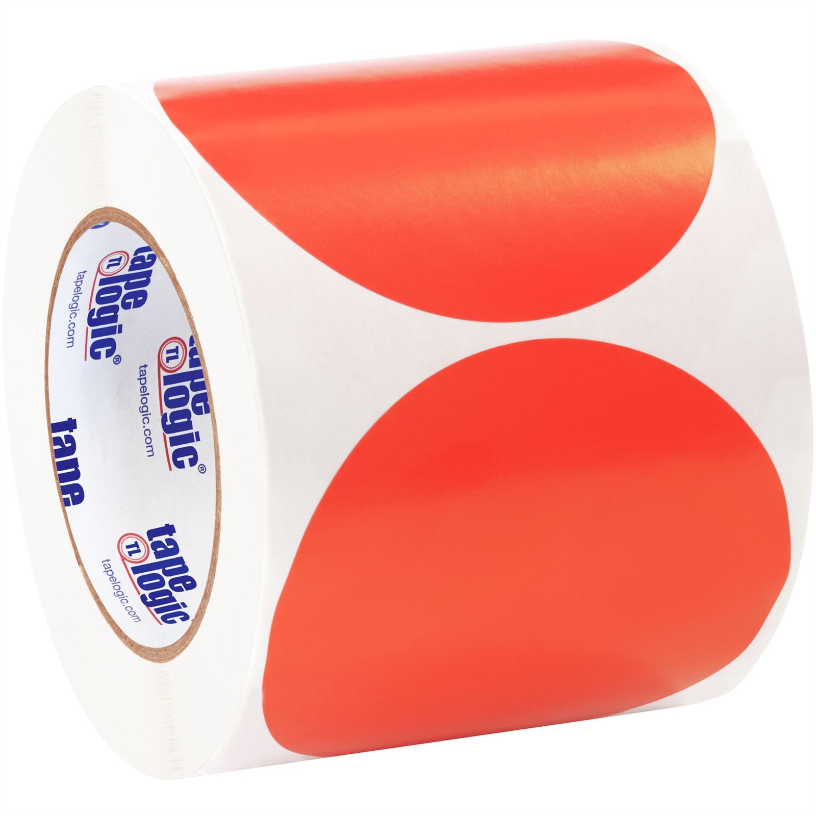 Tape Logic 4 Inch Fluorescent Red Inventory Circle Labels 500 per Roll