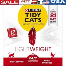 Lightweight Cat Litter 21-Day Odor Control Low Dust Clumping Clean Linen Scent