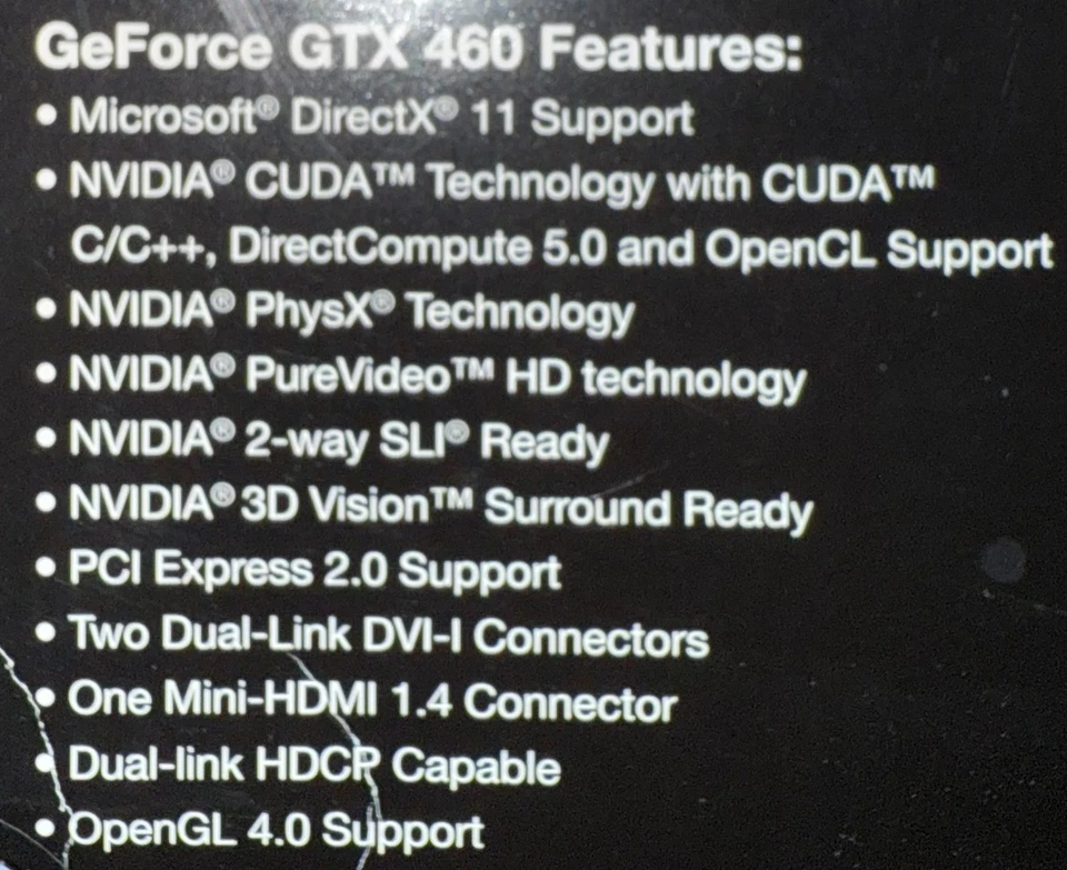 EVGA GeForce GTX 460 768MB GDDR5 PCI-E 2.0 Graphics GPU Card - Image 2 of 4