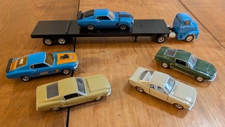 Mixed Lot of Diecast Ford Mustangs w/Semi by M2 Machines
