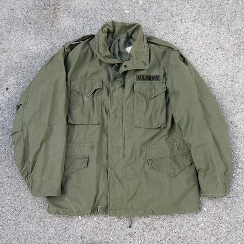 Vintage 70s M-65 US Army Field Coat Jacket Sz L Regular Military OG-107 Vietnam