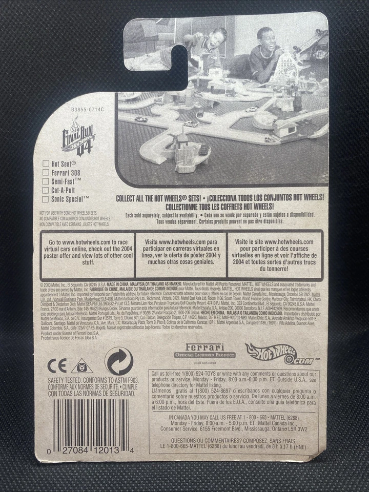 Hot Wheels Diecast 2004 #134 Ferrari 308 GTB in Blue With 10 Spoke Wheels MOC - Image 2 of 4