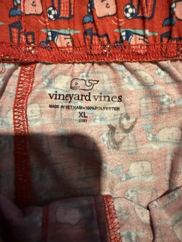 Boys Girls Vineyard Vines Lounge Pants Pajamas Red Whale Soccer Logo XL (18) - Picture 5 of 7