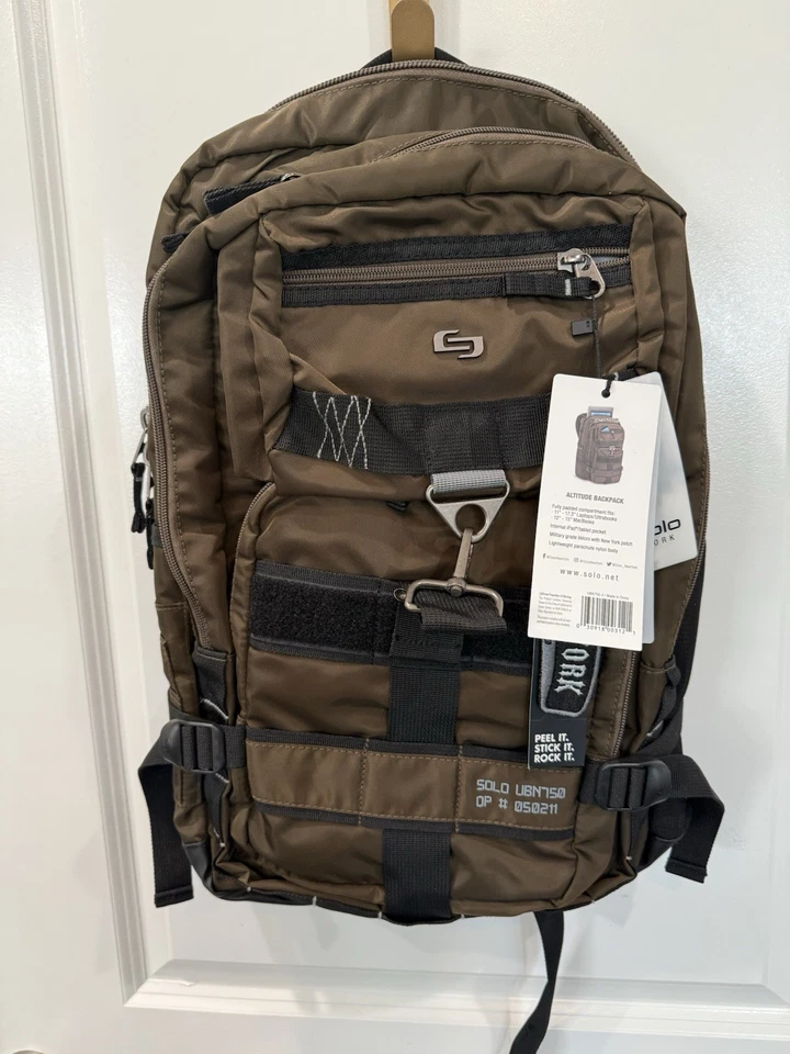 Solo New York Altitude Laptop Backpack Bronze Nylon 17.3” NWT Military Style - Image 3 of 4