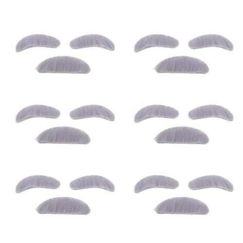 Accessoires Vieil Homme – Barbe, Sourcils Et Moustache Gris, En Fibre, Pour Déguisement Et Cosplay