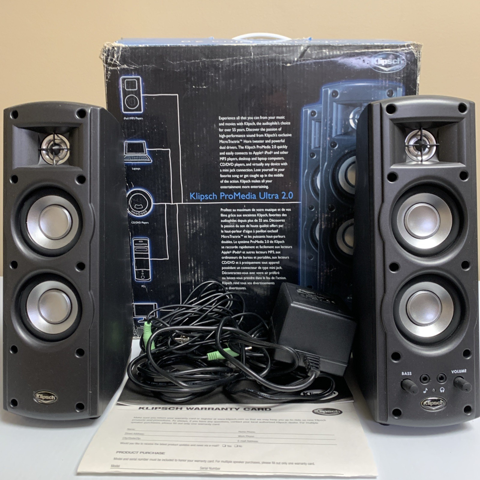 Klipsch Pro Media Ultra 2.0 Powered Computer Speakers, Box,O
