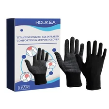 HouKea Titanium Infrared Gloves - Breathable Nylon Support for Wrist & Thumb Com