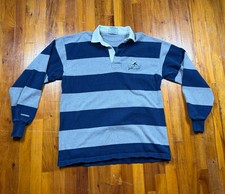 Vintage Gray  Blue Barbarian Penn State Nittany Lions Striped Rugby Polo XL
