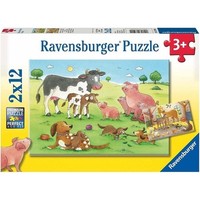 GlüCkliche Tierfamilien - Puzzle 2 X 12 Teile