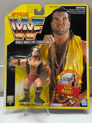 WWF Hasbro Series 7 Yellow Card Razor Ramon MOC...