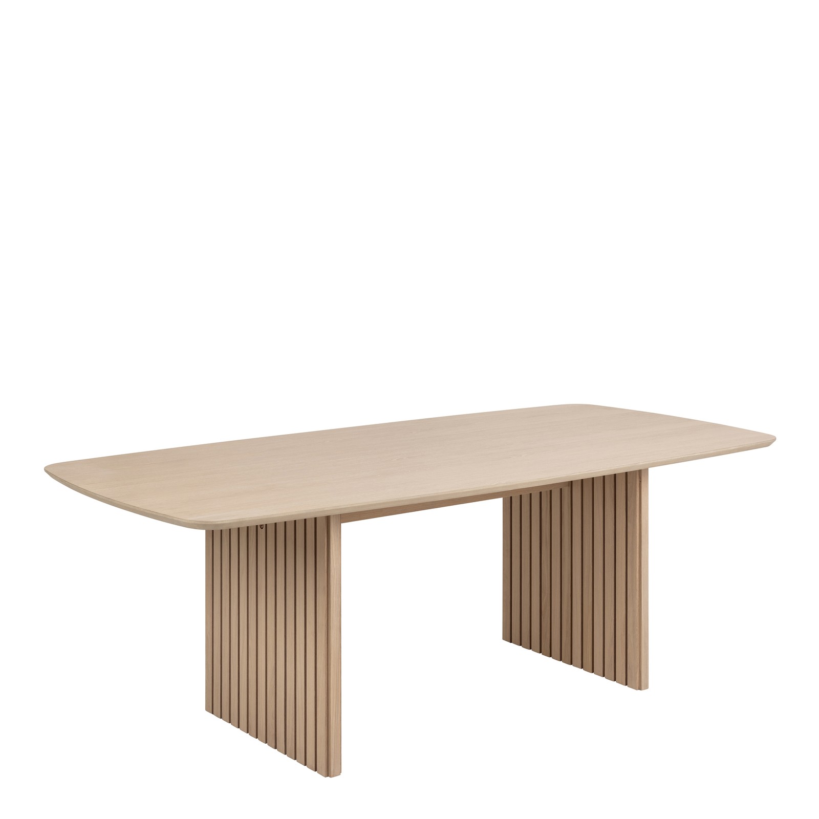 Large Oak Dining Table - 220cm Nordic Style Rectangular Wooden Table