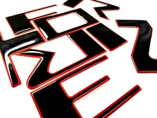 FOR NISSAN FRONTIER 2025-2026 BLACK LAVA ORANGE OUT 3D DOMED TAILGATE LETTERS