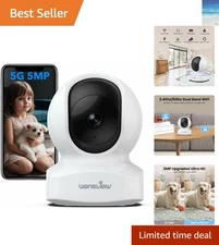Home Monitoring Camera with HD Night Vision, Two-Way Audio & Mobile Alerts - 5MP