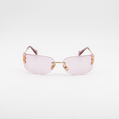 Miu Miu MUA51S 5AK90Y Gold/Pink 75-14-110 Sunglasses New Authentic