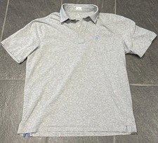 Johnnie O Mens Large Heather Gray Performance Stretch Polo Short Sleeve