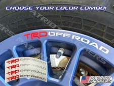 4 TRD Off Road Wheel Stickers Decals, Fits Toyota Tacoma, Tundra, 4Runner, FJ