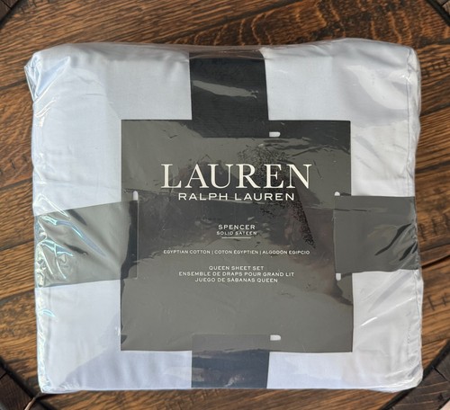 Lauren Ralph Lauren Spencer 475 TC Cotton 4-Pc Queen Sheet Set Cornflower $170