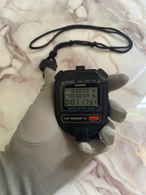 Casio HS-30W Digital Stop Watch Chronometer Water Resist 50M -TESTED WORKING-