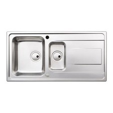 Abode Ixis Kitchen Reversible Inset Sink 1.5 Bowl Stainless Steel 100 x 50 cm