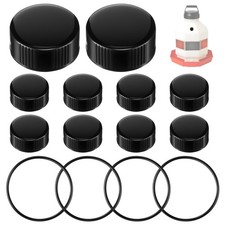 Gulfmew Poultry Fountain Renewal Waterer Parts, 10 Replacement Caps 4 Black