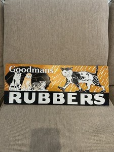 GOODMANS RUBBERS Tin Original Sign - CATS - AAA Sign Co Ohio