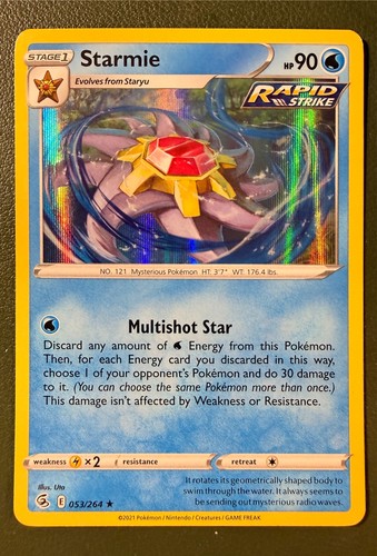 Pokemon TCG Starmie 53/264 Fusion Strike SWSH8 Holo LP