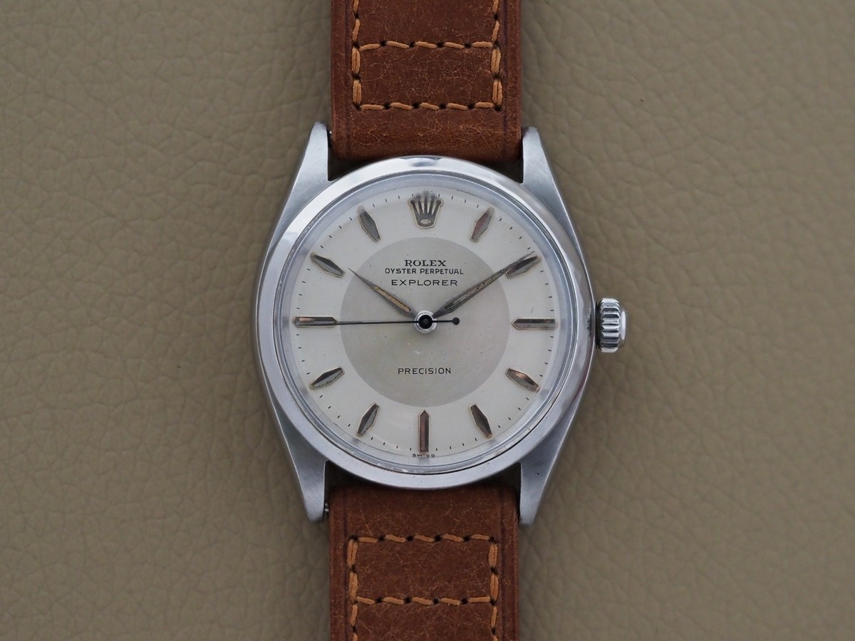 Rolex Explorer 5500 34mm Bullseye Silver Dial 1959 | eBay