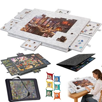 Puzzletisch Verstellbar 81x56cm 8 Fächer Filzauflage 1000 Teile Puzzle Spiel
