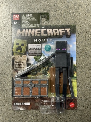 2025 Mattel - A Minecraft Movie 4in Figure: ENDERMAN (w/ Chest & Ender ...