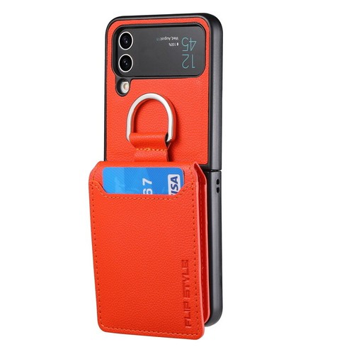 For Samsung Z Flip6 Flip5 Flip4 3 ShockProof Leather Card Slot Ring Case Cover - Picture 33 of 40