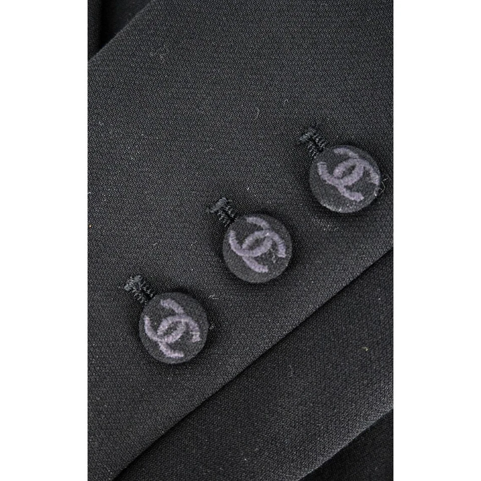 Chanel | Black Vintage Double Breasted Blazer | Size 42 Approx. Size US 10 - Image 4 of 4