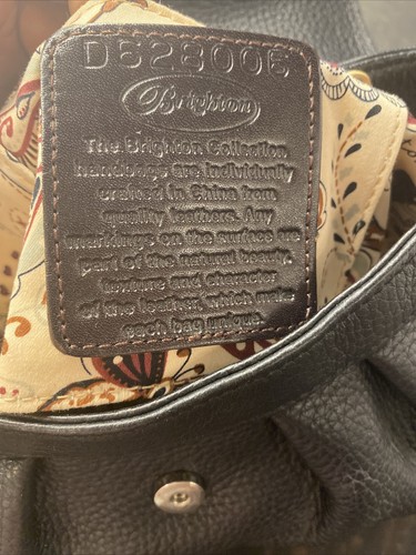 Bolso de hombro de cuero Brighton negro y marrón claro D628006 - Imagen 9 de 9
