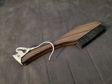 50s Folding Wooden Travel Coat Hanger With Integral Clothes Brush