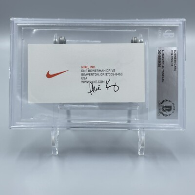 Phil Knight Signed Autographed Nike Business Card Beckett BAS