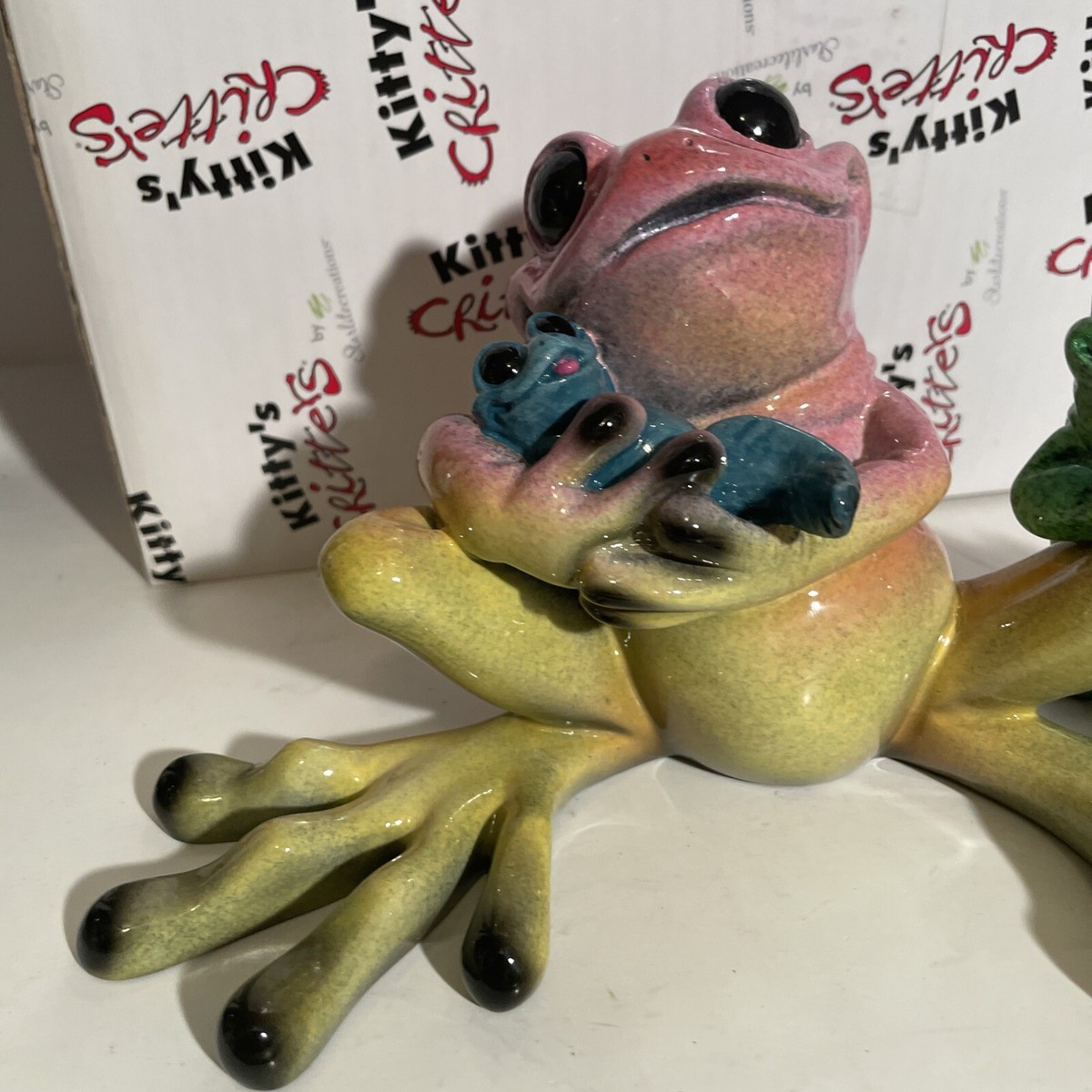 Kitty's Critters frog full house figures glass pottery With