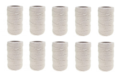 10Stk Bindfaden Paketschnur Schnur Packschnur 50m 95g 2mm Jute Gartenschnur weiß