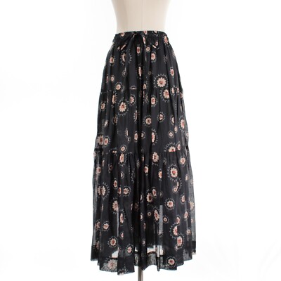 Lee Mathews NWT Simone Maxi Skirt with Pockets Size 2 in Dark Blue/Beige