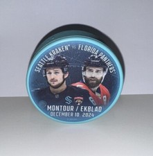 SEATTLE KRAKEN Matchup Puck - MONTOUR vs EKBLAD from Florida Panthers ~ 12/10/24