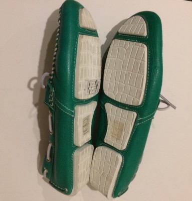 Jimmy Choo New Green Moccasin Leather Loafers (Size: 43EU  display picture 1