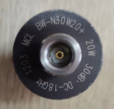 Mini Circuits BW-N30W20+ N-type DC-18GHz 20W/30dB RF fixed Attenuator