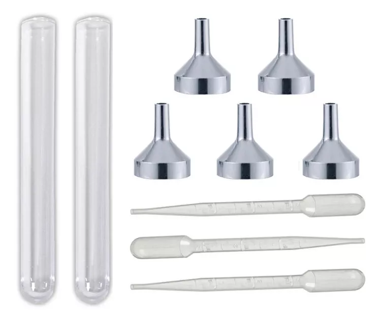 Decanting Kit 2 Measuring Tubes 5 Metal Funnels 20 Droppers